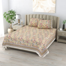 Load image into Gallery viewer, 100% Cotton Block Print Bedsheet - Lily
