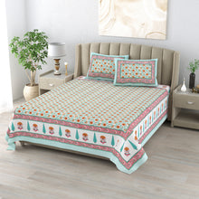 Load image into Gallery viewer, 100% Cotton Block Print Bedsheet - Jaal
