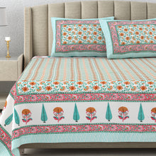 Load image into Gallery viewer, 100% Cotton Block Print Bedsheet - Jaal
