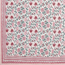 Load image into Gallery viewer, Pure cotton Mulmul Pink floral Jaal double size Dohar - 90x100&quot;
